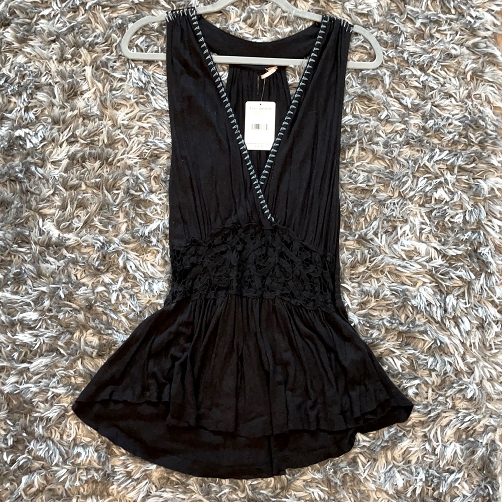 BRAND NEW black Free People top